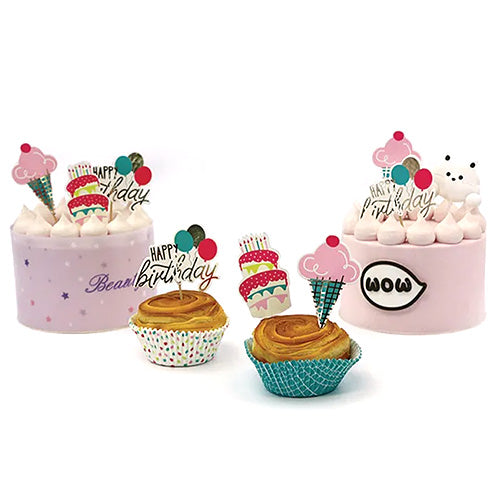 Ice Cream Birthday Cupcake Baking Cups & Picks Kit