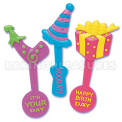 Happy Birthday Message Cupcake Picks 12pcs