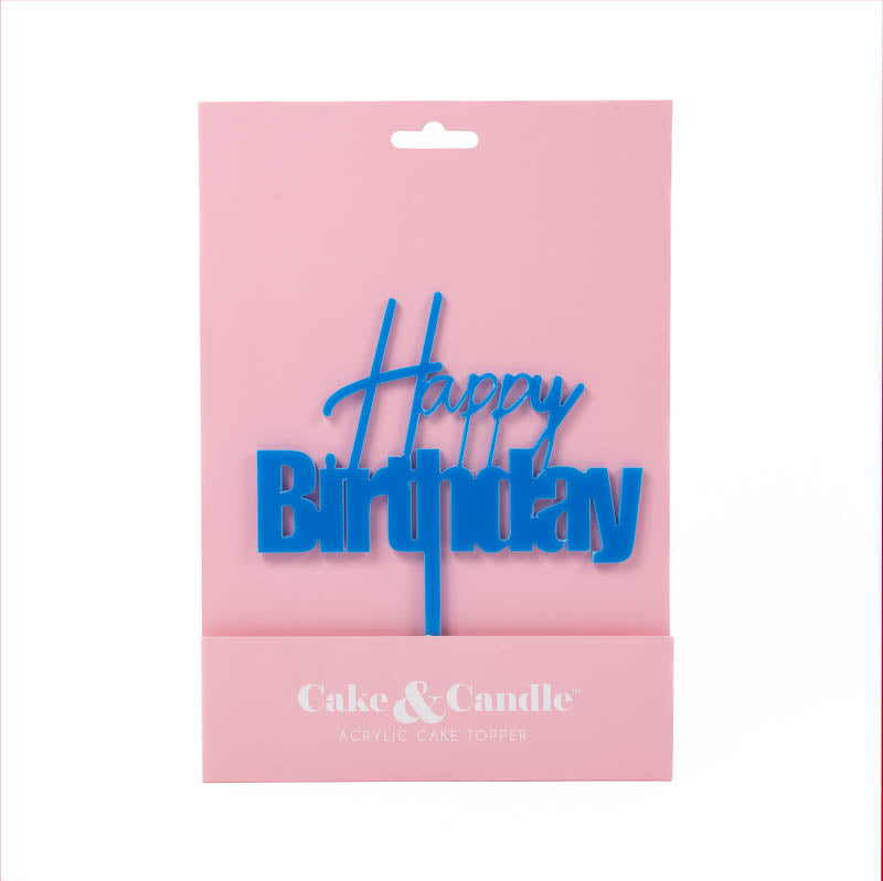 FUN Happy Birthday Cake Topper - BLUE