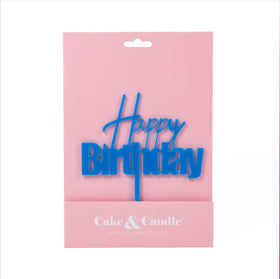 FUN Happy Birthday Cake Topper - BLUE
