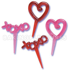 Hearts & Xo'S Cupcake Picks 12pcs