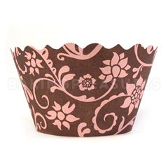 Ivy Pink/Brown Cupcake Wrappers 12pcs