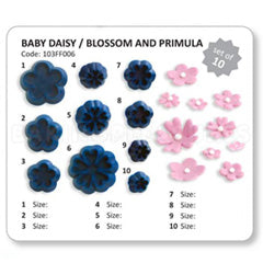 JEM Cutters Baby Daisy/Blossom & Primula Cutters 10pcs