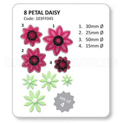 JEM Cutters Pointed Eight Petal Daisy Cutters 4pcs