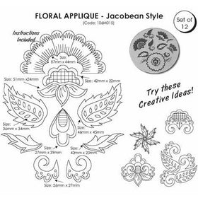 JEM Floral Applique Jacobean Style
