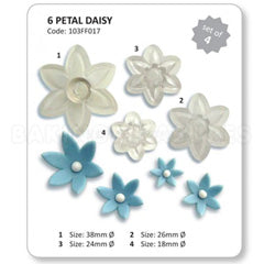JEM Cutters Six Petal Daisy Cutters 4pcs