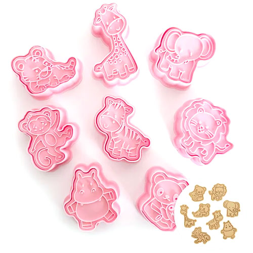 Jungle Animals Cookie Cutter Embosser 8pcs