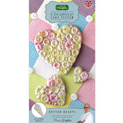 Katy Sue Button Hearts Silicone Mould