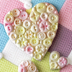 Katy Sue Button Hearts Silicone Mould