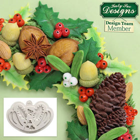 Katy Sue Christmas Holly & Mistletoe Mould