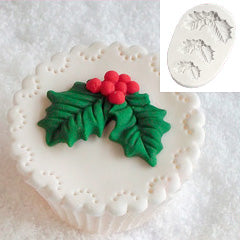 Katy Sue Christmas Holly Trio Silicone Mould