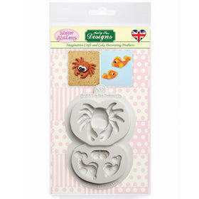 Katy Sue Sugar Buttons Crab & Fish Silicone Mould
