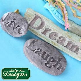 Katy Sue Dream Driftwood and Word Stones Silicone Mould