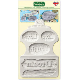 Katy Sue Dream Driftwood and Word Stones Silicone Mould