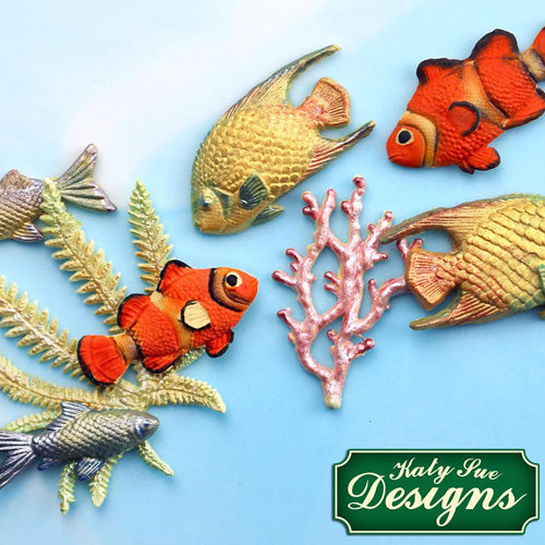 Katy Sue Fish, Seaweed and Coral Silicone Mould