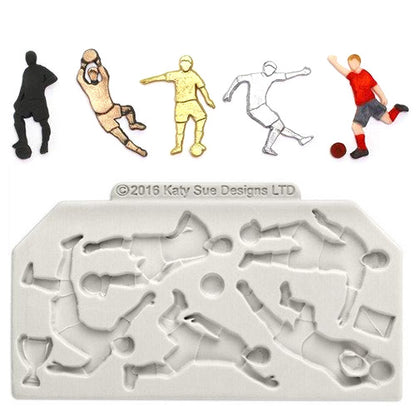 Katy Sue Soccer Football Silhouettes Silicone Mould