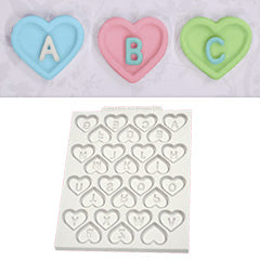 Katy Sue Heart Alphabet Silicone Mould