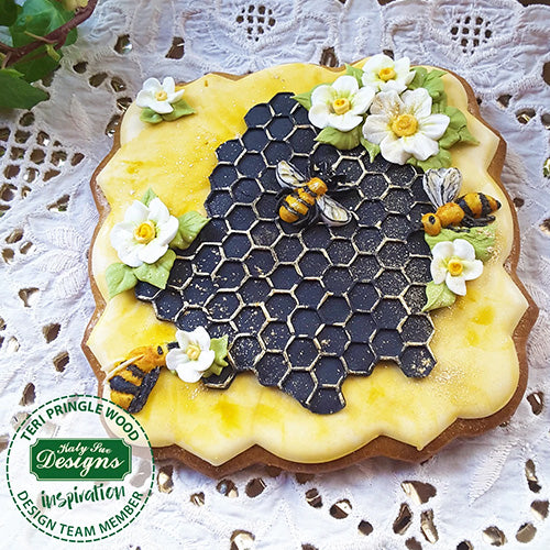 Katy Sue Continuous Honeycomb and Bees Silicone Mould
