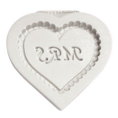 Katy Sue Mrs Heart Plaque Silicone Mould