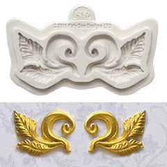 Katy Sue Ornamental Leaf Swirl Silicone Mould