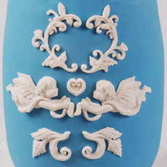 Katy Sue Ornamental Leaf Swirl Silicone Mould
