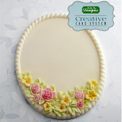 Katy Sue Petite Fleur Oval Plaque Silicone Mould