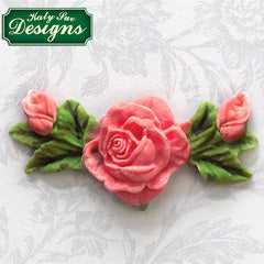 Katy Sue Rose, Bud & Leaf Decoration Silicone Mould