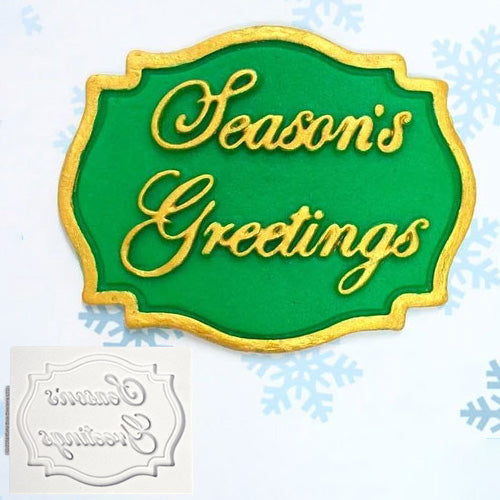 Katy Sue Seasons Greetings Mini Plaque Silicone Mould