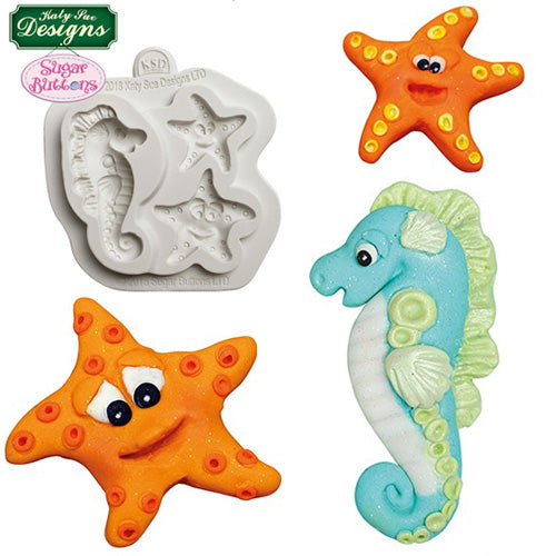 Katy Sue Sugar Buttons Starfish & Seahorse Silicone Mould