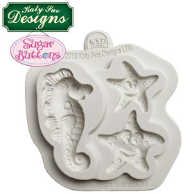 Katy Sue Sugar Buttons Starfish & Seahorse Silicone Mould