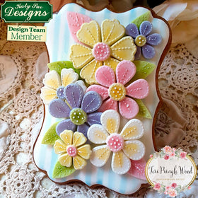 Katy Sue Stitched Flowers Blossoms Silicone Mould