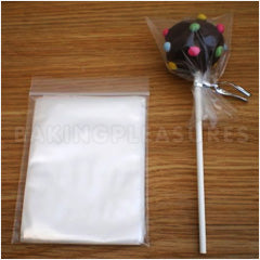 Large Cake Pop Cello Bags w Silver Ties 50pcs