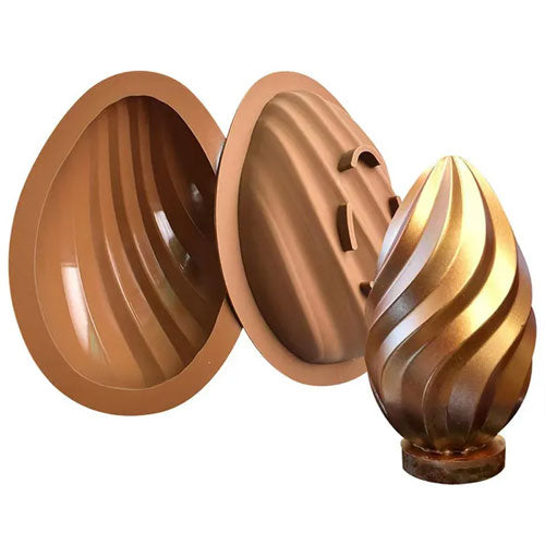 Large Swirl Easter Egg Silicone Chocolate Mould