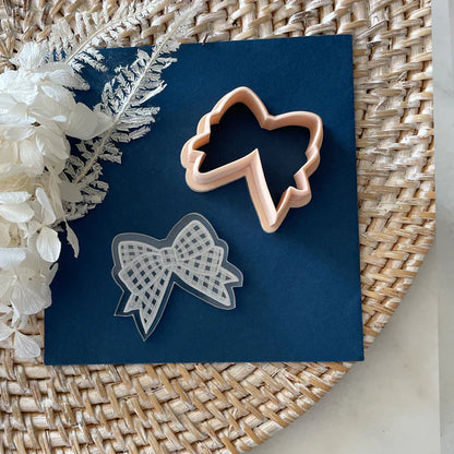 Gingham Bow Cutter & Debosser Set (Little Biskut Level Up!)