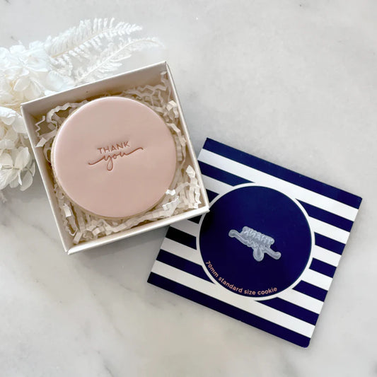 Thank you Tiny Text Stamp (Little Biskut) Cookie Fondant