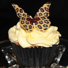 Leopard Print Edible Wafer Butterflies 12pcs