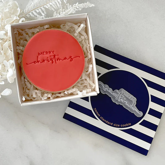 Merry Christmas Tiny Text Stamp (Little Biskut) Cookie Fondant