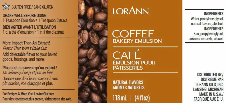 Lorann Baking Emulsion Coffee Natural  4oz