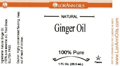 LorAnn Oils Ginger Oil Natural Flavouring 1oz (8 dram)