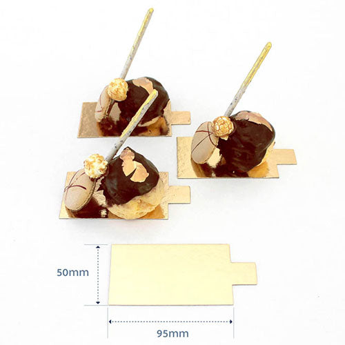 Loyal Rectangle Gold Dessert Slip Board 95mmx55mm 50pcs
