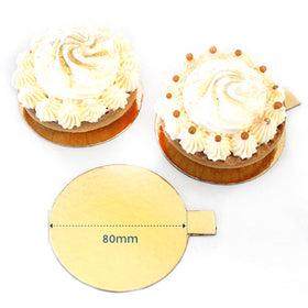 Loyal Round Gold Dessert Slip Board 80mm 50pcs
