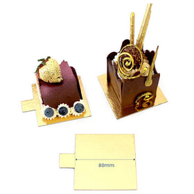 Loyal Square Gold Dessert Slip Board 80mm 50pcs