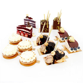 Loyal Square Gold Dessert Slip Board 80mm 50pcs