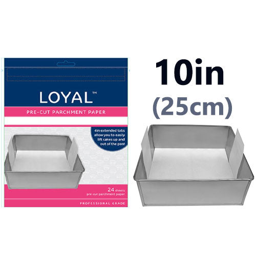 Loyal Square Pre Cut Baking Paper 10in/25cm 24pcs