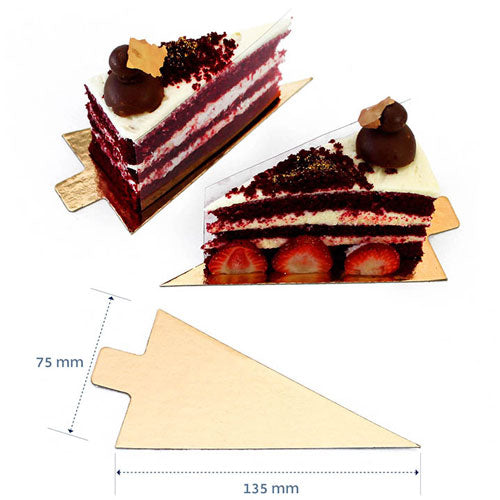 Loyal Triangle Gold Dessert Slip Board 135mmx75mm 50pcs