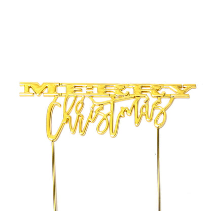 GOLD Metal Cake Topper - MERRY CHRISTMAS