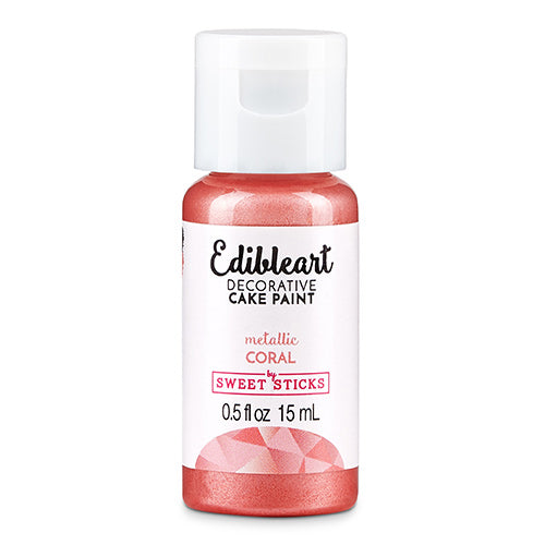 Sweet Sticks Edible Art Paint METALLIC CORAL 15ml