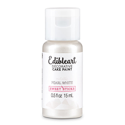 Sweet Sticks Edible Art Paint METALLIC PEARL WHITE 15ml
