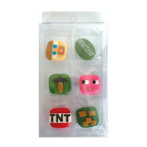 Edible Cupcake Toppers Decorations Minecraft Gaming 6pcs
