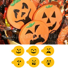 Mini Halloween Pumpkin Faces Stencils 6pcs